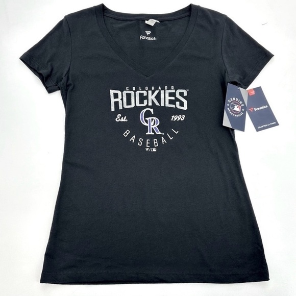 Fanatics Tops - Colorado Rockies Baseball V Neck Tee Women's Small